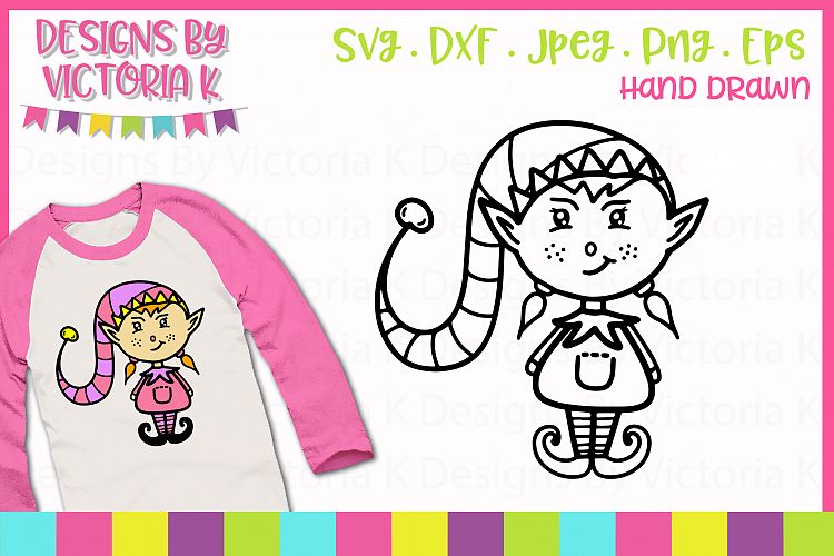 Girl Pixie Elf, Christmas, SVG, DXF, PNG