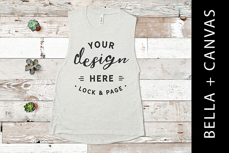 Heather Sand Bella Canvas 8803 Summer Tank Top Mockup