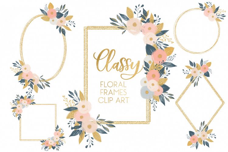 Classy Floral Frames  Clip Art