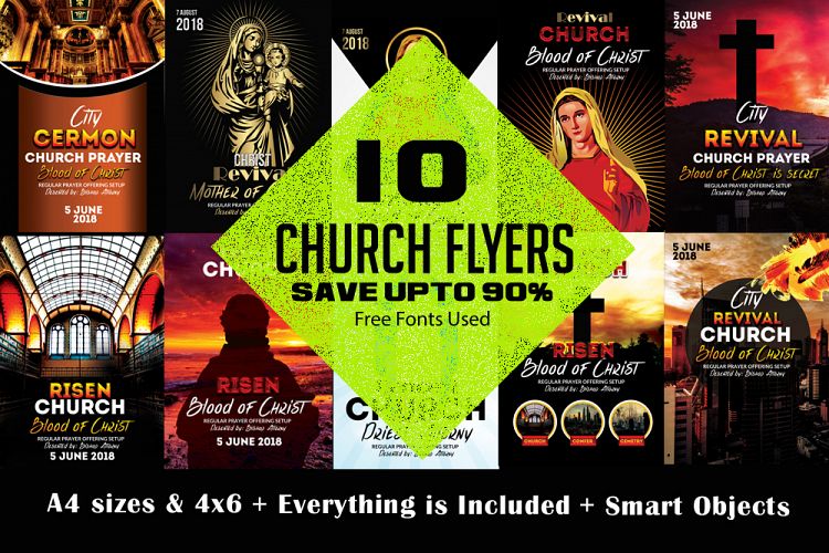 10 Church Flyers Bundle