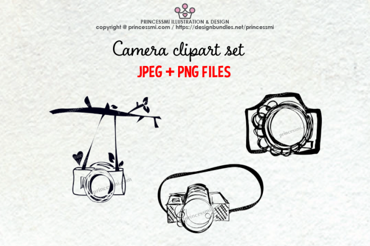 doodle camera clipart set 4