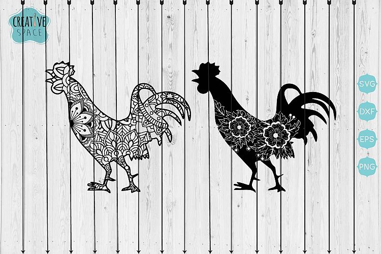 Mandala Rooster svg, Cockerel svg, Floral Chicken svg,dfx