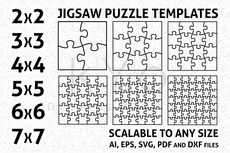 Jigsaw Puzzle Template AI EPS SVG DXF formars, Puzzle Vector, Puzzle Template Vector Image, vector puzzle pattern, 