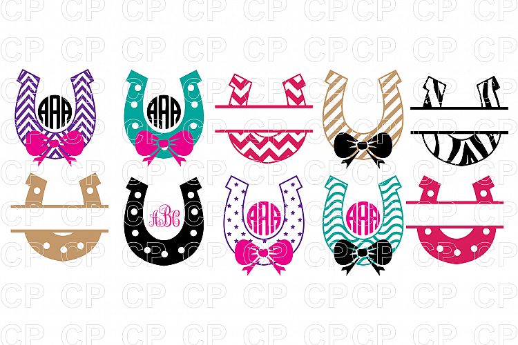 Horseshoe SVG Bundle Cut Files, Horseshoe Clipart