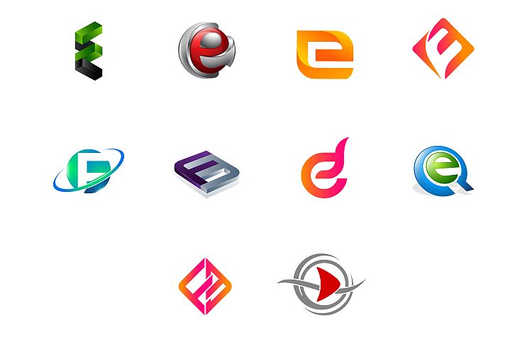 Modern and elegant business logos set