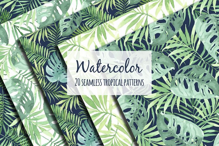 Tropical designs in watercolor.