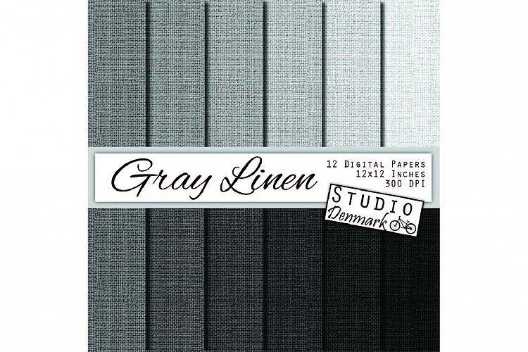 Gray Linen Digital Paper - 12 Shades Grey Linen Paper