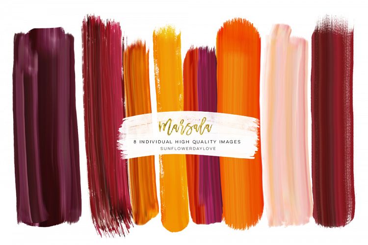 Blush and Marsala brush strokes, Brush Strokes Clip Art