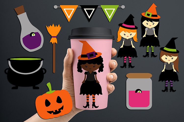 Halloween Witch Night Clipart graphics illustrations