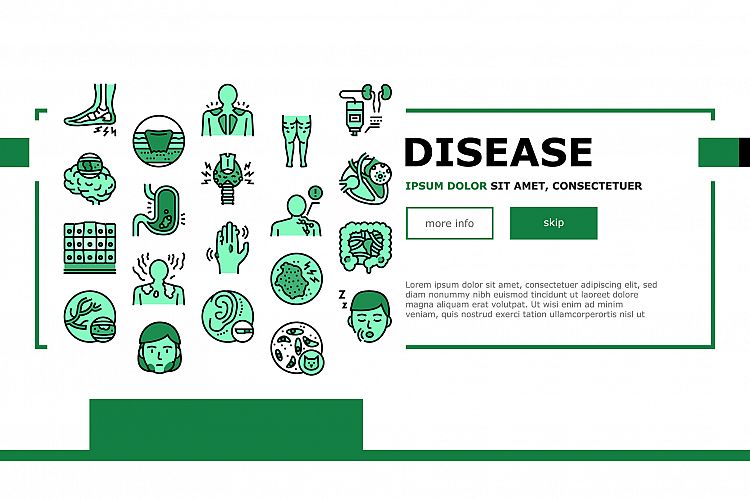 Disease Human Problem Landing Header Vector example image 1