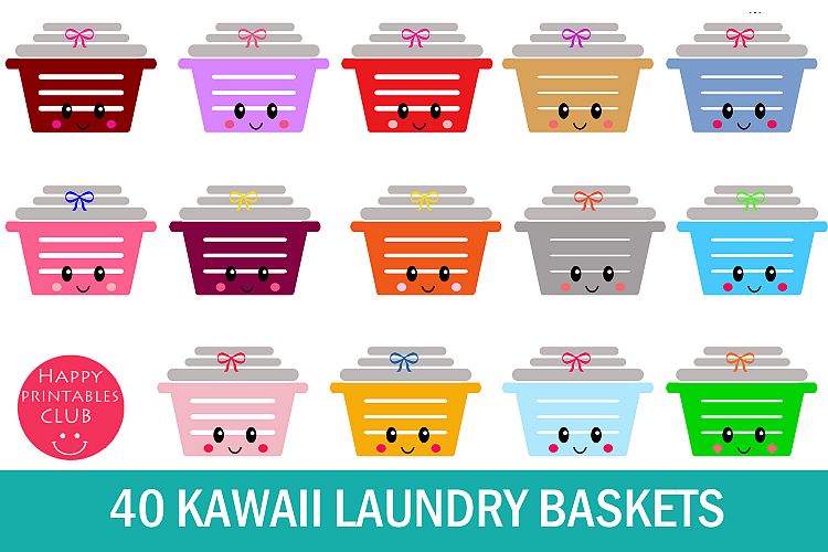 40 Kawaii Laundry Basket Clipart-Laundry Basket Clipart
