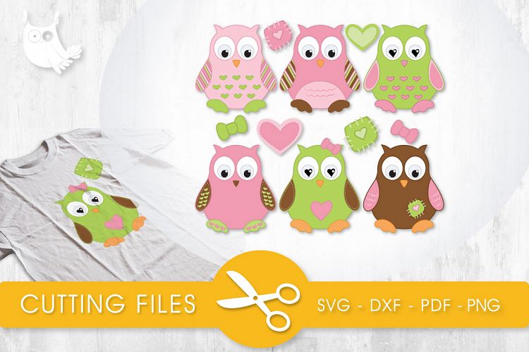 Cute Baby Owls cutting files svg, dxf, pdf, eps included - cut files