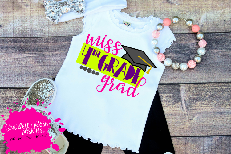 Miss 4th Grade Grad - Girl SVG