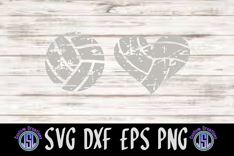 Distressed Volleyball Set of 2 Bundle | SVG DXF EPS PNG File