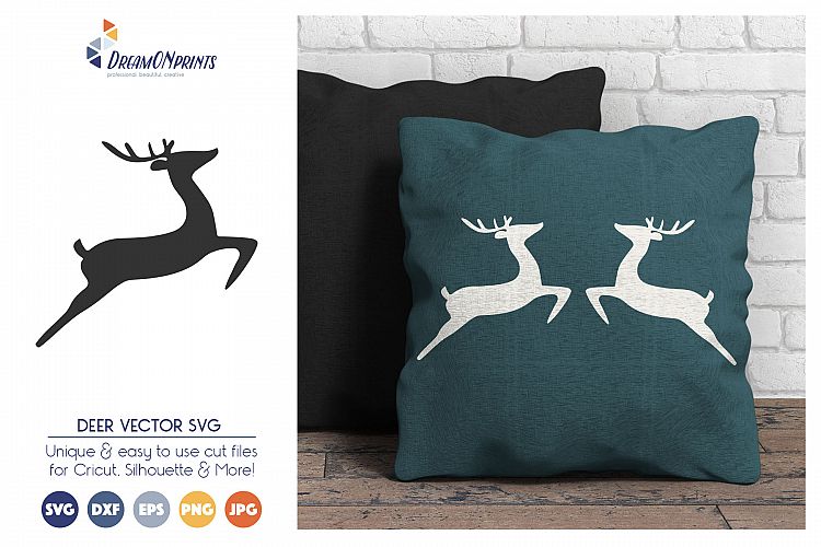 Christmas Deer Silhouette - SVG Cutting Files