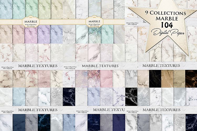 104 Marble Digital Paper 9 Collections