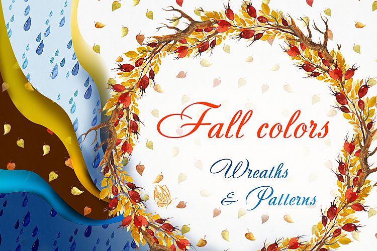Fall colors. Wreaths & Patterns
