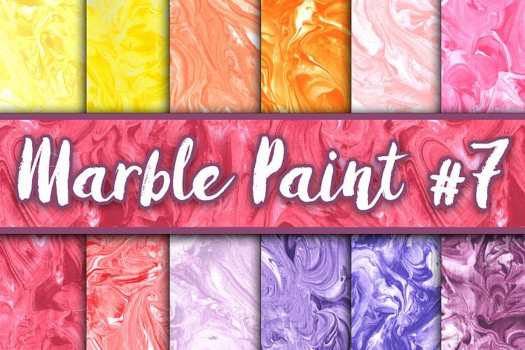 Marble Paint Textures - Set 7 - Yellow, Orange, Pink, Red