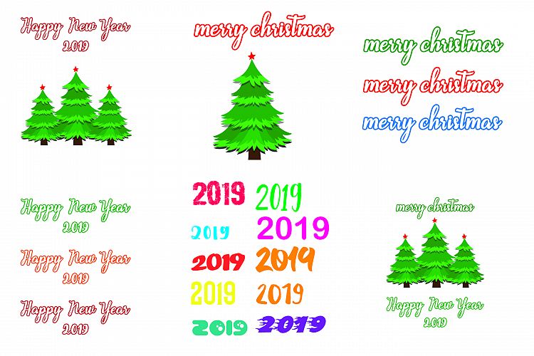 AA31- Christmas Trees and ,Year-2019-SVG cut file Bundle