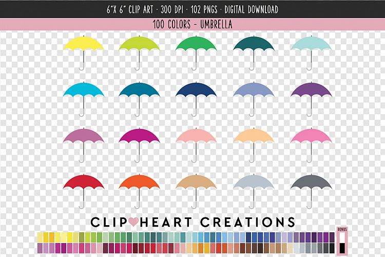Umbrella Clip Art - 100 Clip Art Graphics