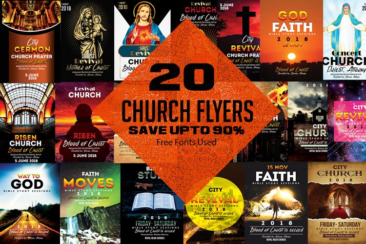 20 Church Flyers Bundles