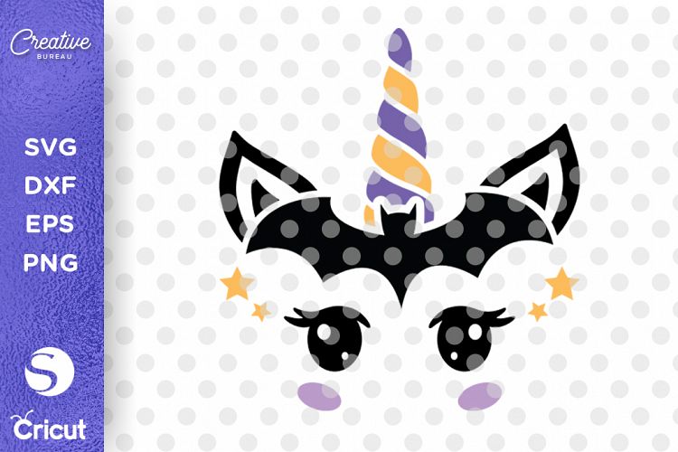 Halloween Unicorn Face SVG DXF Cut File, Unicorn Face SVG