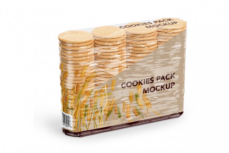 Cookies Pack Mockup - Half Side View