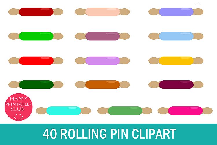 40 Rolling Pin Clipart-Colorful Rolling Pin Images Graphics