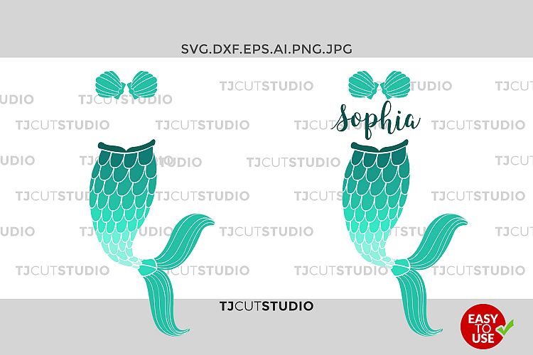 Mermaid Tail SVG Mermaid Monogram SVG, Fish Mermaid ,Mermaid Monogram Svg, Files for Silhouette Cameo or Cricut, Commercial & Personal Use.