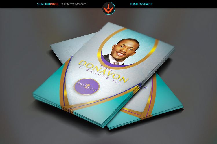 Royal Teal Church Business Card Template