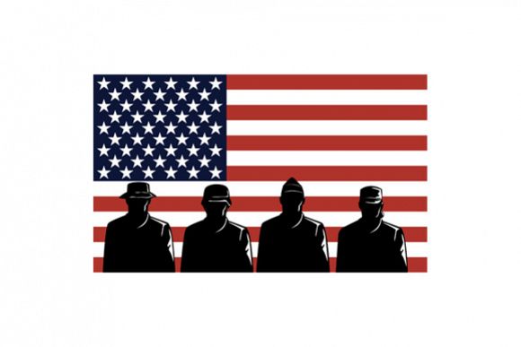 American Soldiers Stars and Stripes Flag example image 1