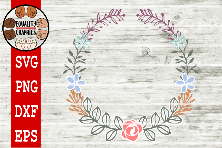 Monogram Flower Wreath SVG | DXF | EPS | PNG