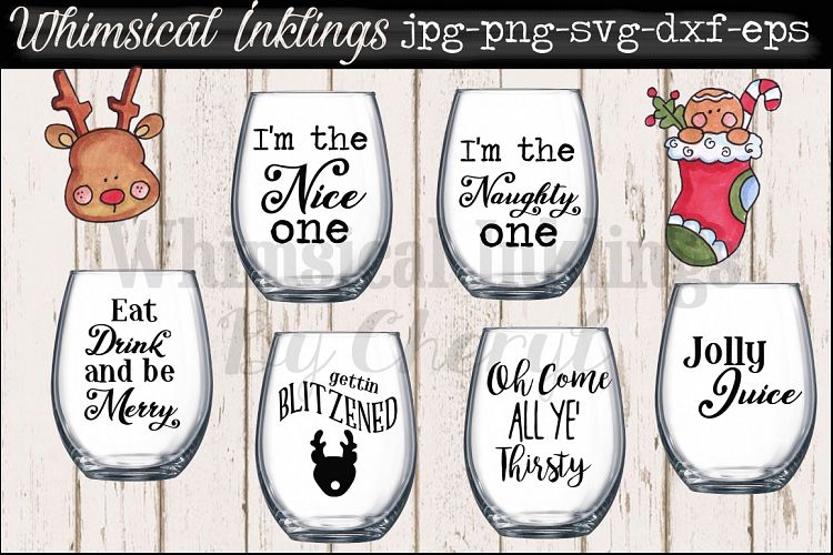 Jolly Juice~ Christmas Wine Glass SVG Files