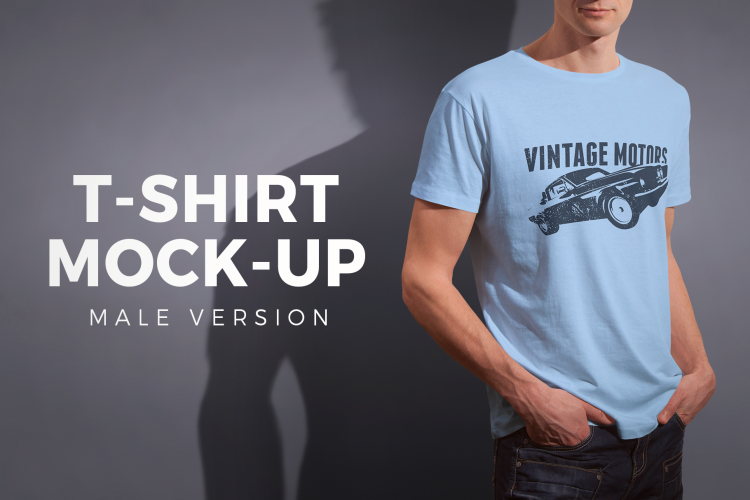 Crew Neck T-shirt Mock-up Male Version