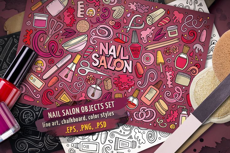 Nail Salon Objects Set