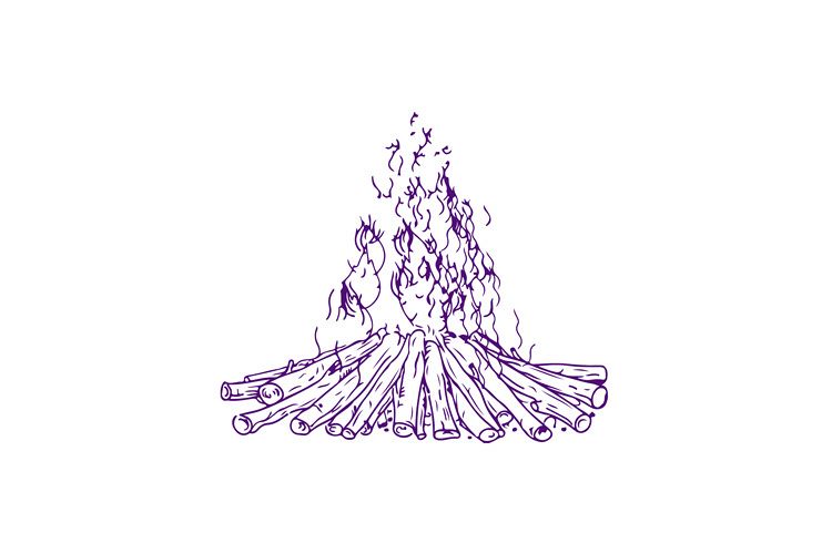 Bonfire Campfire Fire Burning Drawing