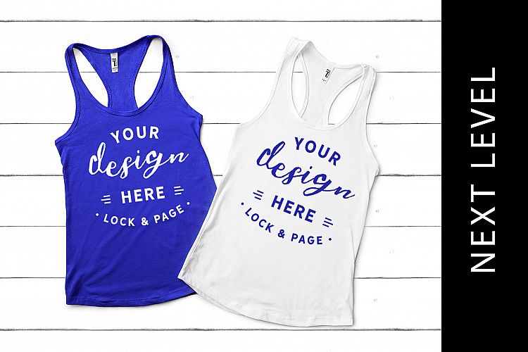 Blue Royal Next Level 1533 T-Shirt Vest Mockup