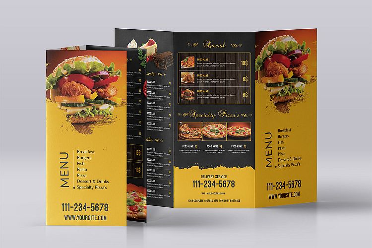 Trifold Food Menu Template