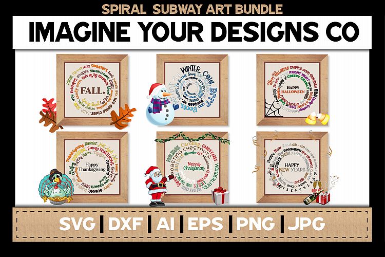 Spiral Subway Printable SVG Clipart Bundle