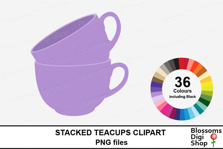 Stacked Teacups Clipart