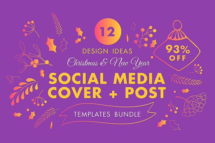 Winter Social Media Cover & Post Design Templates Bundle SALE