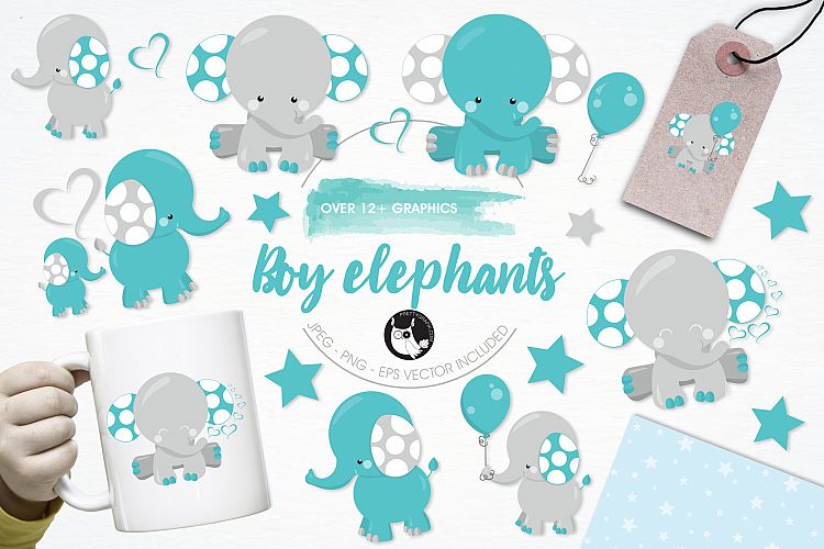 Boy Elephants graphics and illustrations