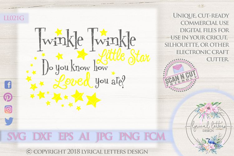 Twinkle Twinkle Loved You are SVG Cut File LL021G example image 1