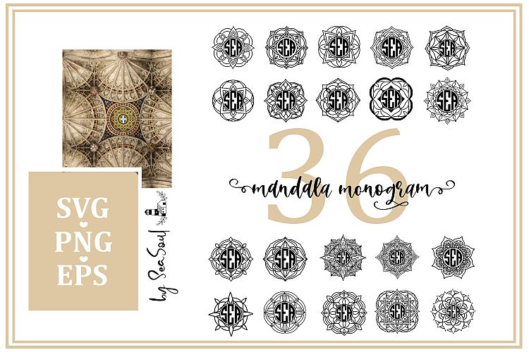 Mandala Monogram. EPS, PNG, SVG