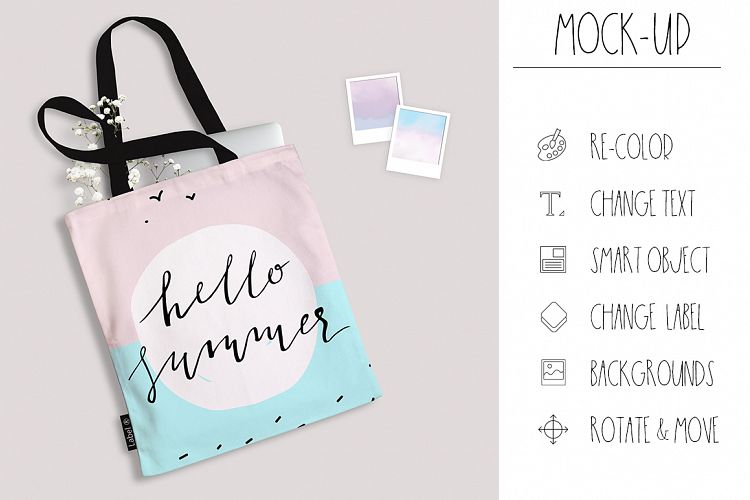 Tote Bag Mock-up. PSD, smart objects
