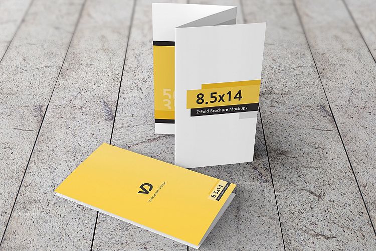 8.5 x 14 Z-Fold Brochure Mockups