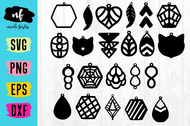 Download Faux Leather Earring Templates SVG Cut File