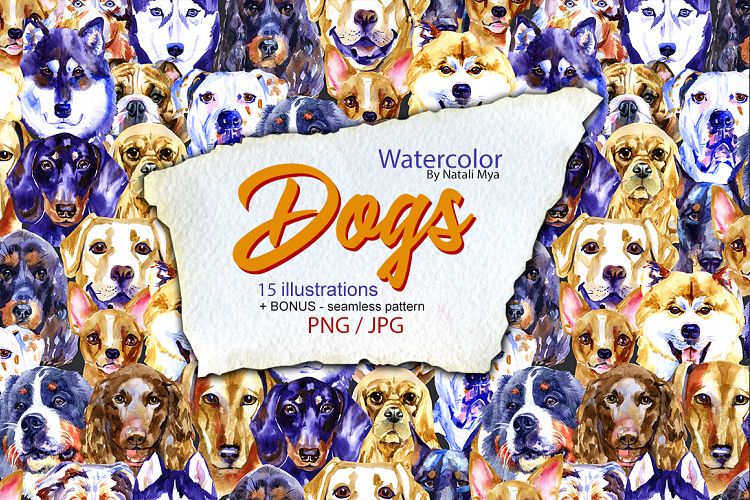 Watercolor dogs