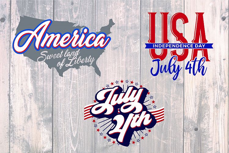 4th of July - America - SVG Cut Files - Vinyl Cutters, Screen Printing, Silhouette, Die Cut Machines, & More