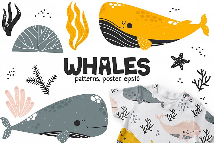 Whales - Cute Characters